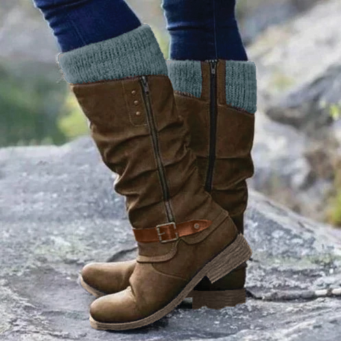 Drune | Schnallen-Stiefel bis zum Knie