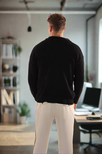 Drune | Halbzip Hoher Kragen Rippenstrick Bequeme Passform