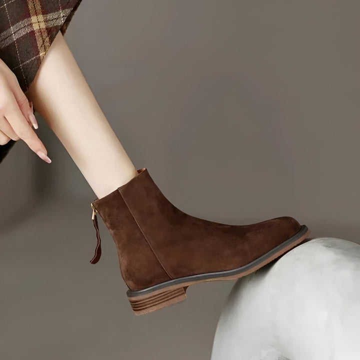Drune | Elegante Retro Braun Ankle Boots