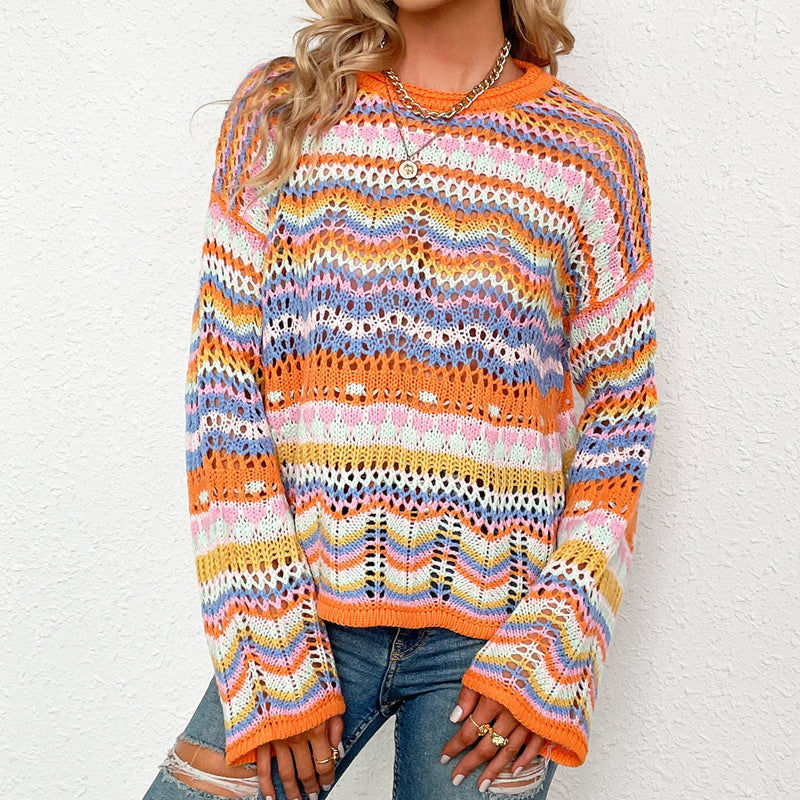 Drune | Bunte Strickjacke mit Muster Acryl Trendy und Bequem