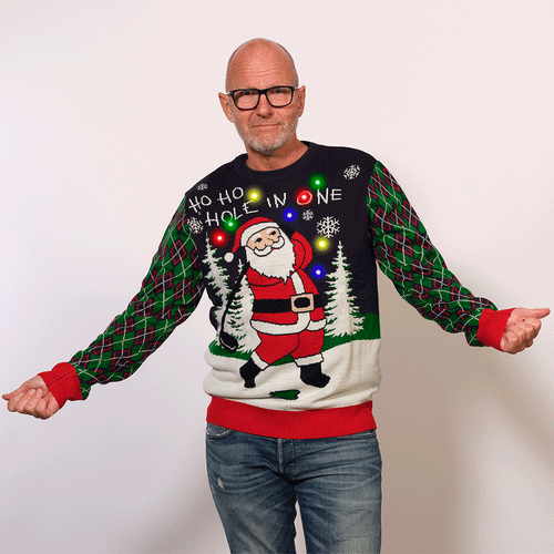 Drune | Ho Ho Hole In One Weihnachts-Pullover - Herren