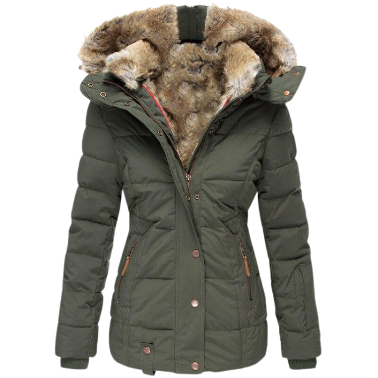 Drune | gesteppter Wintermantel für Damen mit Fellkragen