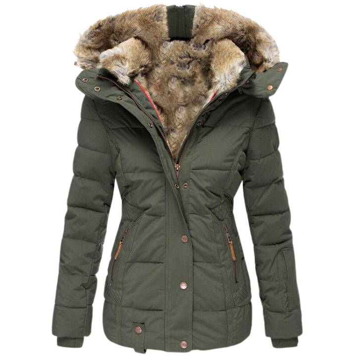 Drune | gesteppter Wintermantel für Damen mit Fellkragen