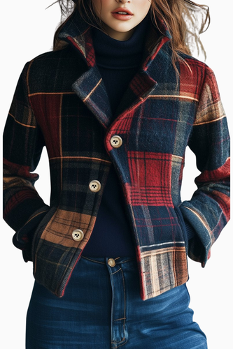 Drune | Jacke für Frauen, taillierte Passform, Karomuster - Herbst/Winter