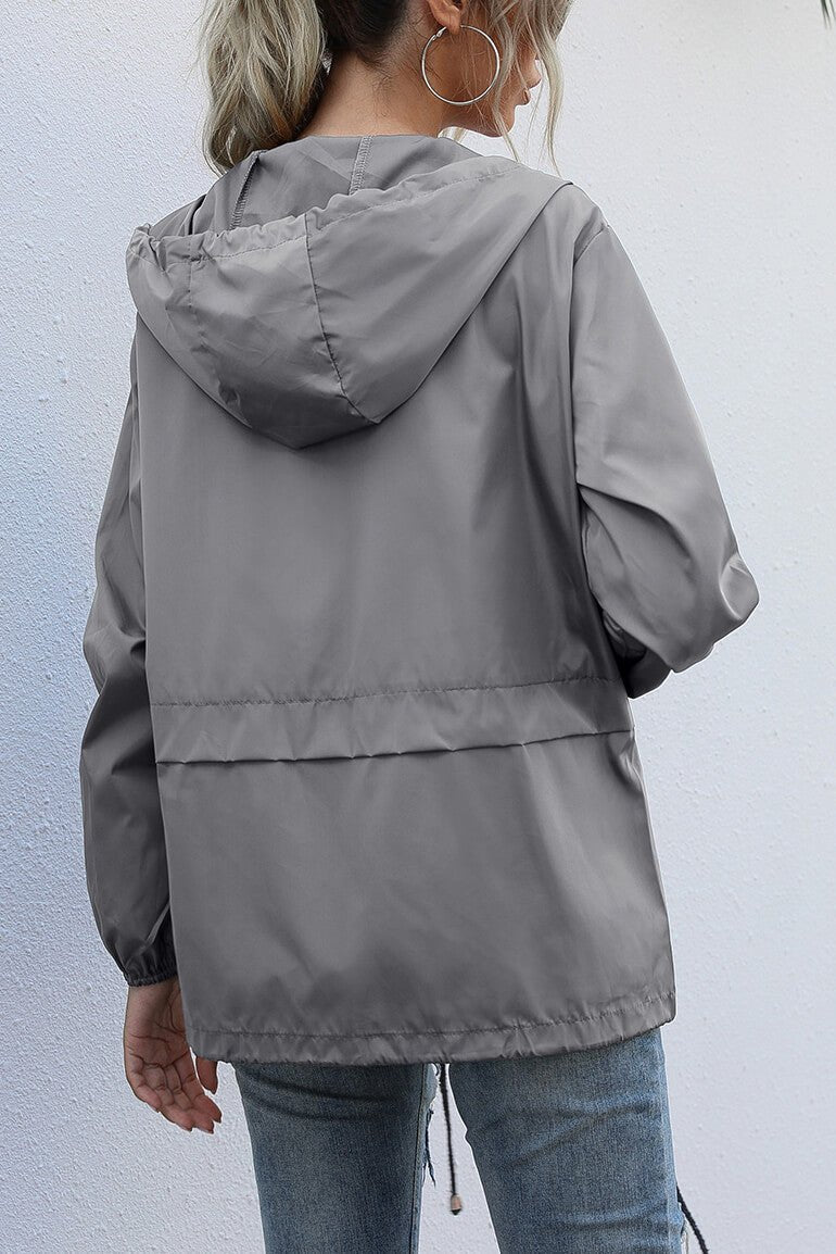 Drune | Windbreaker-Jacke - Verstellbarer Kordelzugbund - Wasserabweisend - Lässige Outdoor-Schicht