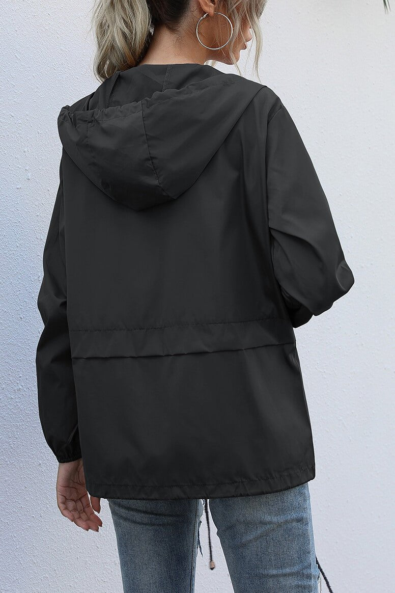 Drune | Windbreaker-Jacke - Verstellbarer Kordelzugbund - Wasserabweisend - Lässige Outdoor-Schicht