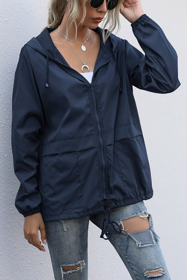 Drune | Windbreaker-Jacke - Verstellbarer Kordelzugbund - Wasserabweisend - Lässige Outdoor-Schicht