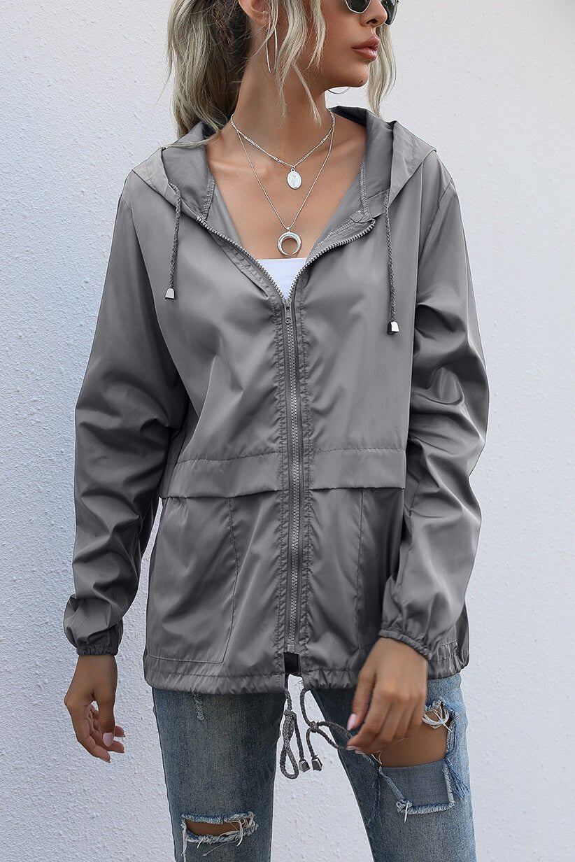 Drune | Windbreaker-Jacke - Verstellbarer Kordelzugbund - Wasserabweisend - Lässige Outdoor-Schicht