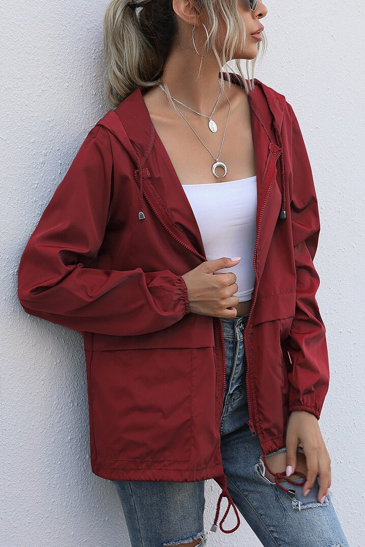 Drune | Windbreaker-Jacke - Verstellbarer Kordelzugbund - Wasserabweisend - Lässige Outdoor-Schicht