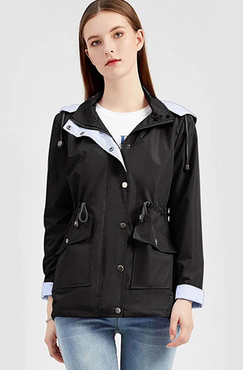 Drune | Kapuzen-Regenjacke - Leichtes Design - Alltäglicher Regenschutz