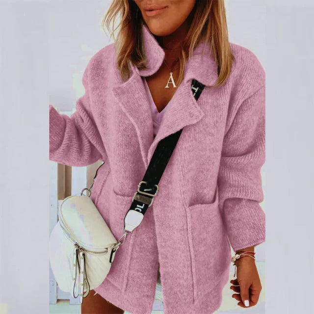 Drune | Offene Vorderseite Kragen Strickjacke Damenjacke