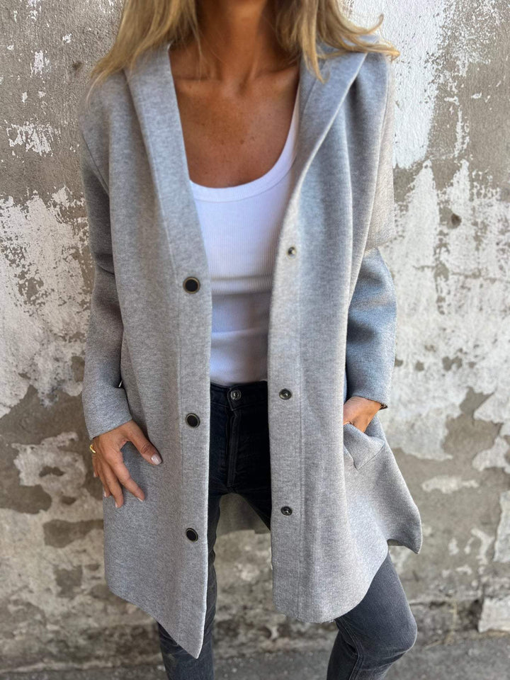Drune | Kapuze Einzelnes Brustteil Halb Lang Herbstjacke Lässige Jacken für Frauen