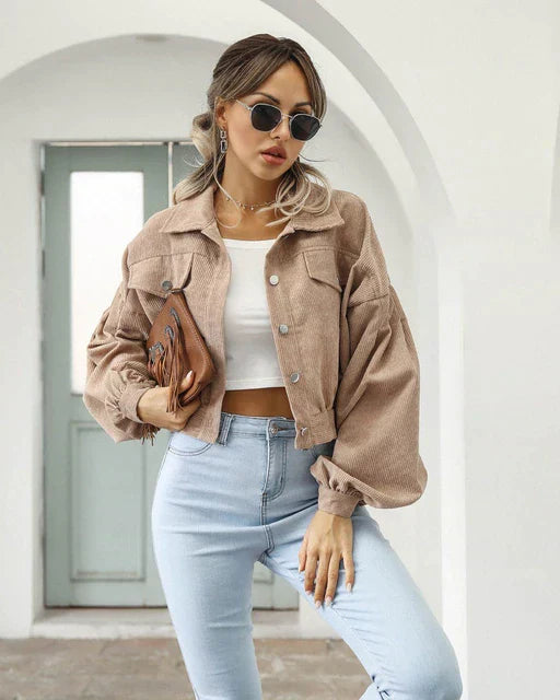Drune | Jacke - Schick - Cord / Vielseitiges Design - Geeignet für den Alltag der Frau
