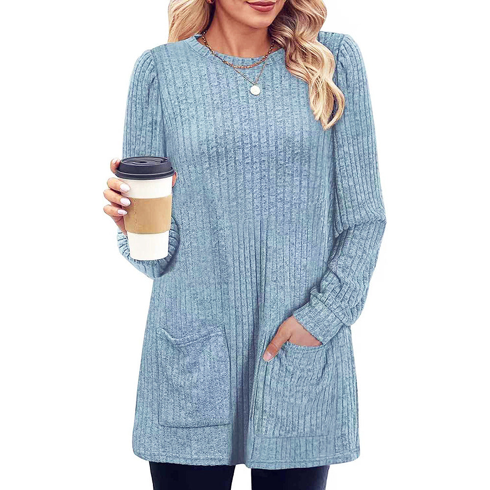 Drune |  Herbst und Winter neue halblange Pullover Kleid Frau