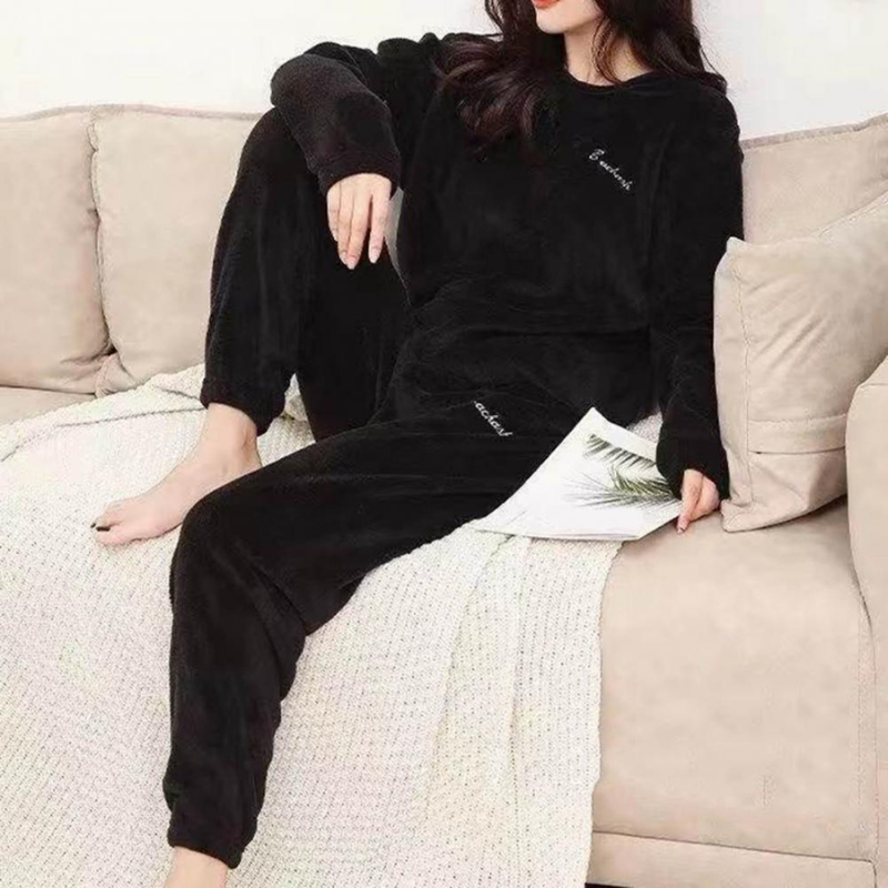 Drune | Pyjama Set Warme Plüsch-Schlafkleidung für Damen