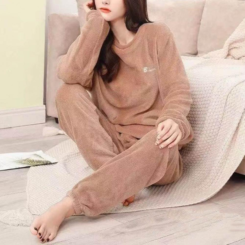Drune | Pyjama Set Warme Plüsch-Schlafkleidung für Damen
