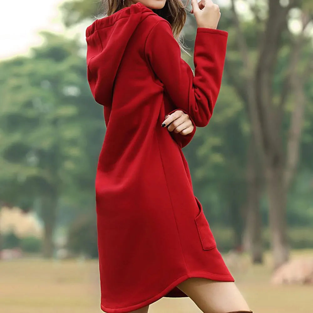 Drune | Langes Warmes Hoodie Kleid