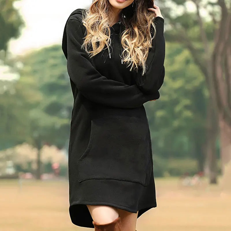 Drune | Langes Warmes Hoodie Kleid