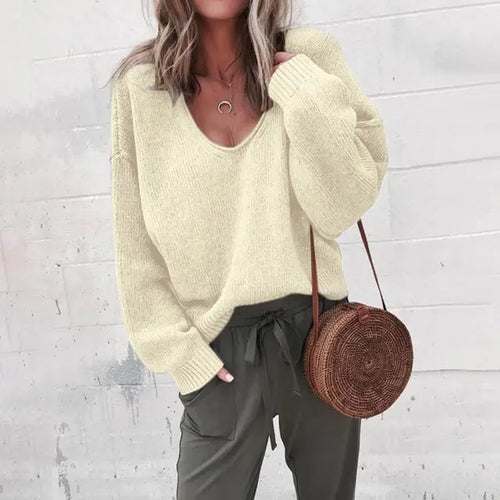 Drune | V-ausschnitt Strickpullover Acryl Casual und Komfortabel