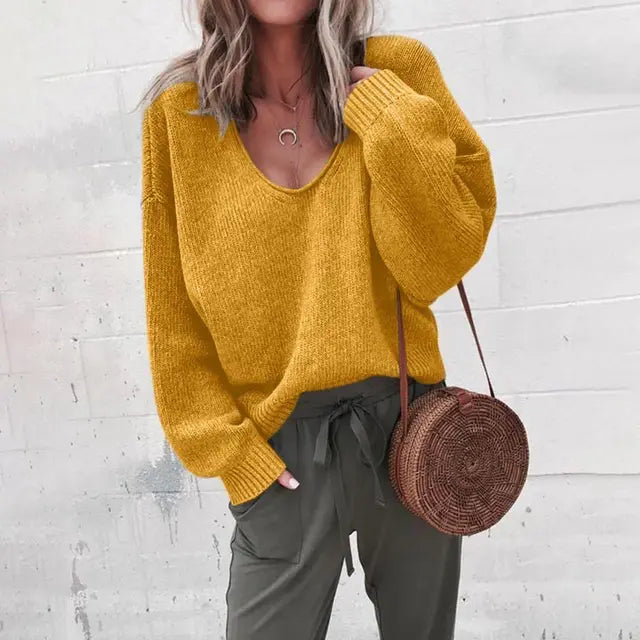 Drune | V-ausschnitt Strickpullover Acryl Casual und Komfortabel