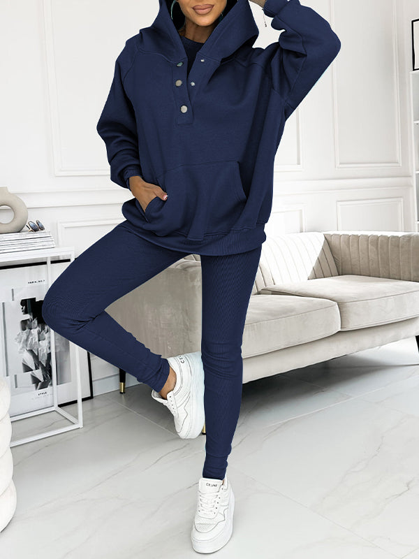 Drune | Set Oversize Hoodie Leggings Loungewear Set Damenbekleidung