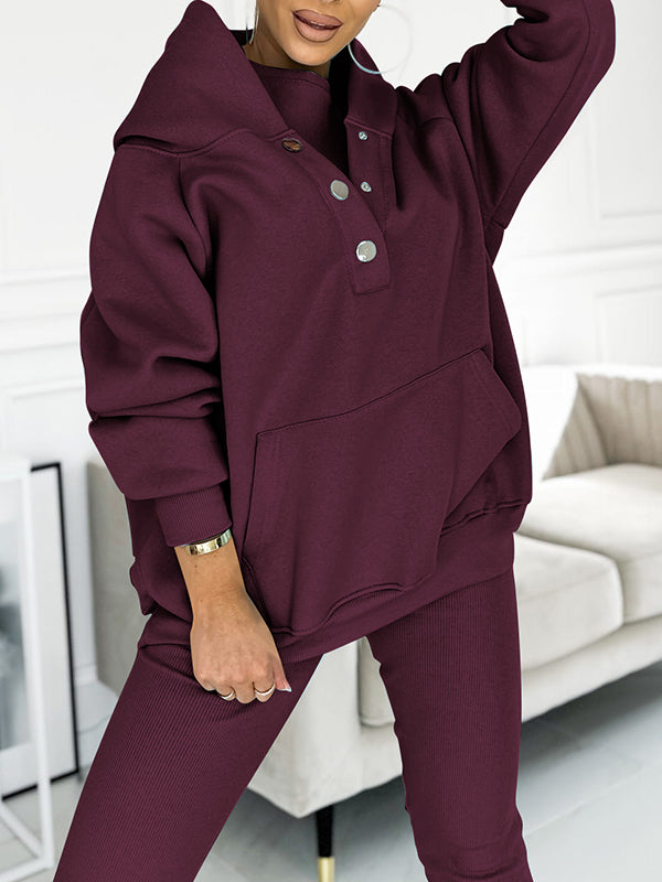 Drune | Set Oversize Hoodie Leggings Loungewear Set Damenbekleidung