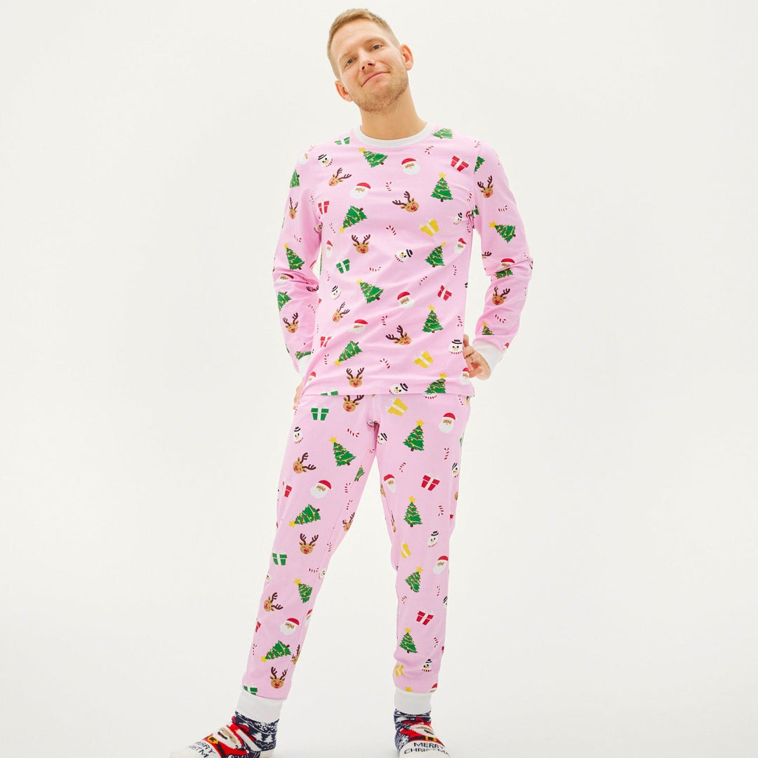 Drune | Die pinkfarbene Weihnachts-Pyjama - Herren