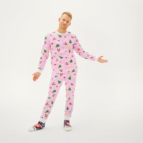 Drune | Die pinkfarbene Weihnachts-Pyjama - Herren