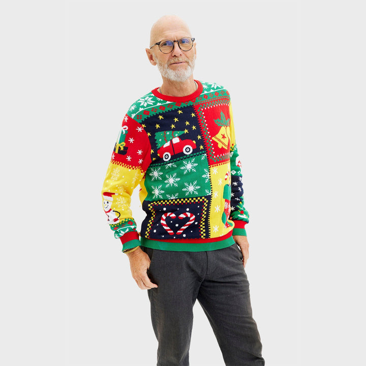 Drune | Der Patchwork Weihnachts-Pullover - Herren