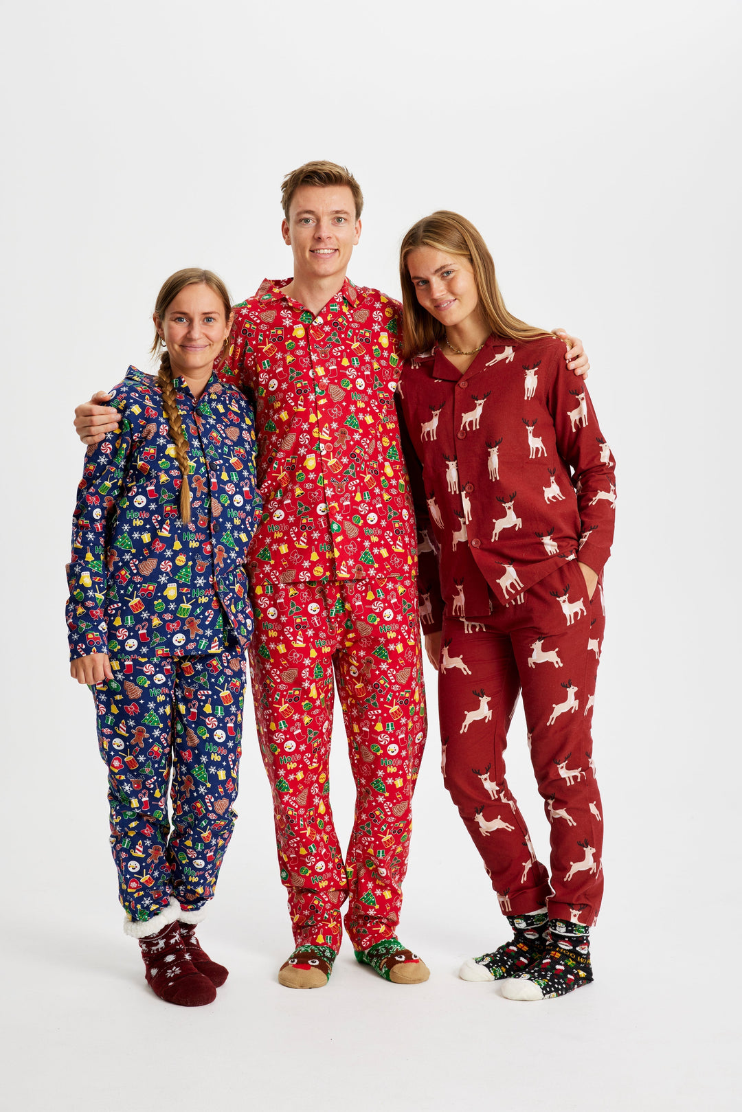 Drune | Rentier Weihnachts-Pyjama Flanell - Herren