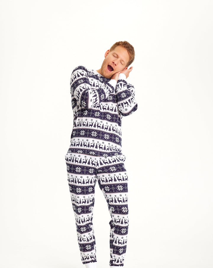 Drune | Rentier Weihnachts-Pyjama Navy - Herren