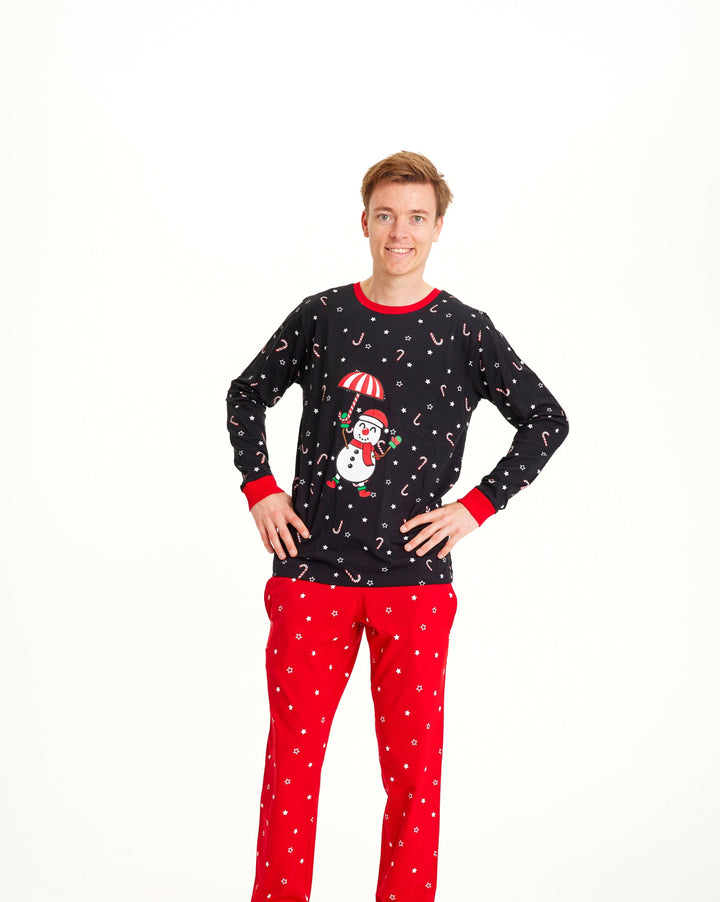 Drune | Fliegender Schneemann Weihnachts-Pyjama - Herren