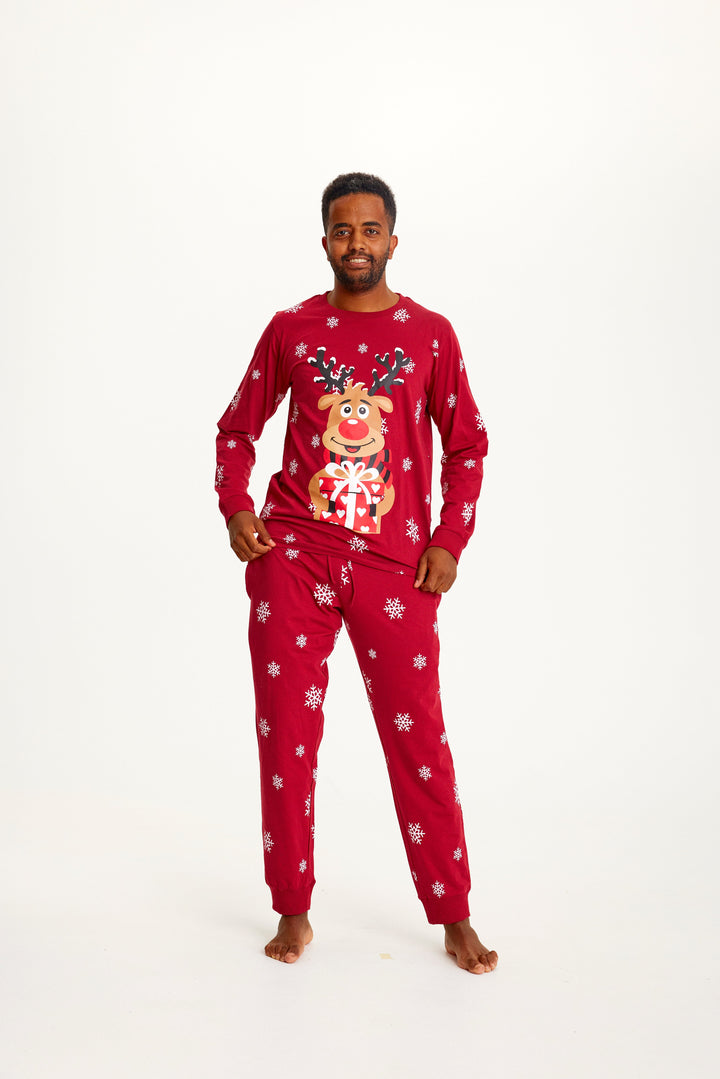 Drune | Rudolfs süßer Weihnachts-Pyjama Rot - Herren