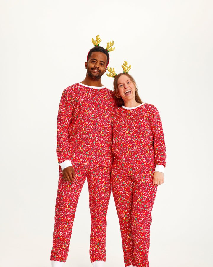 Drune | Verrückte Weihnachts-Pyjama Rot - Herren