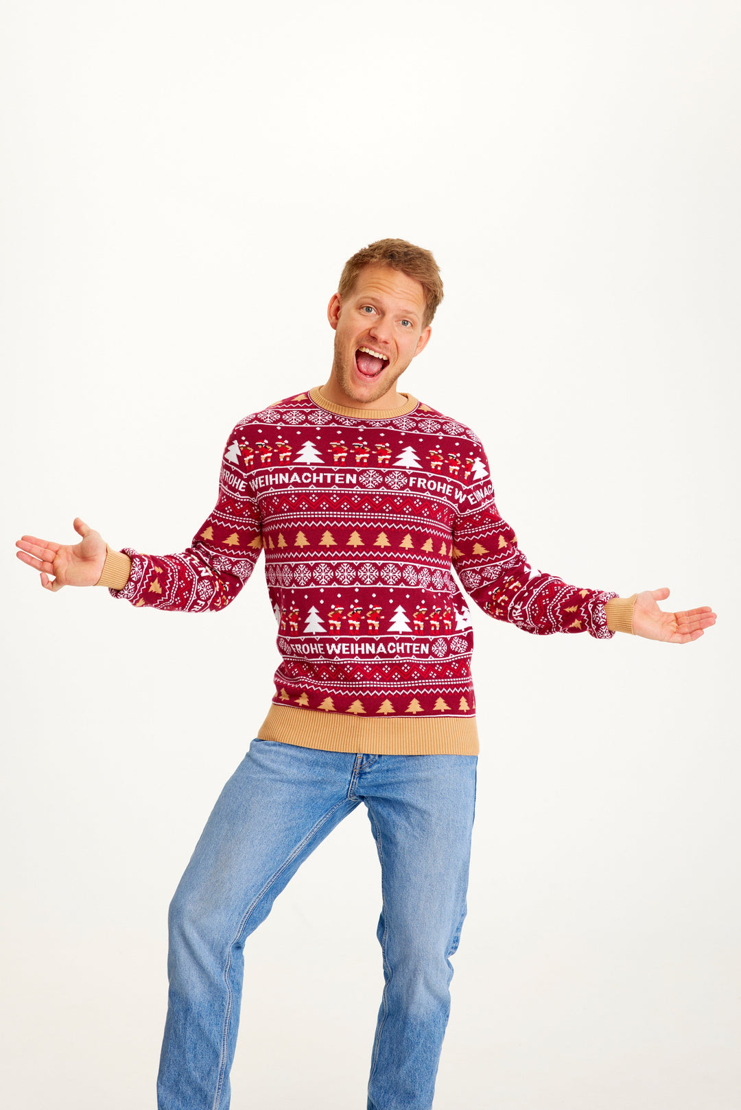 Drune | Frohe Weihnachten Weihnachtsstrickpullover - Herren