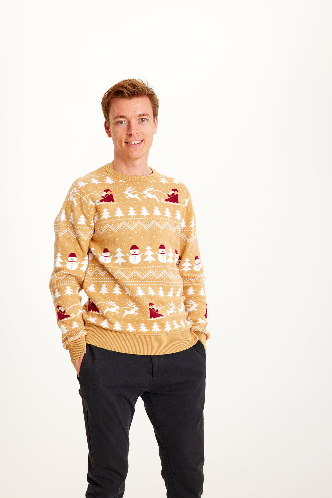 Drune | Der stilvolle Weihnachtspullover Beige - Herren