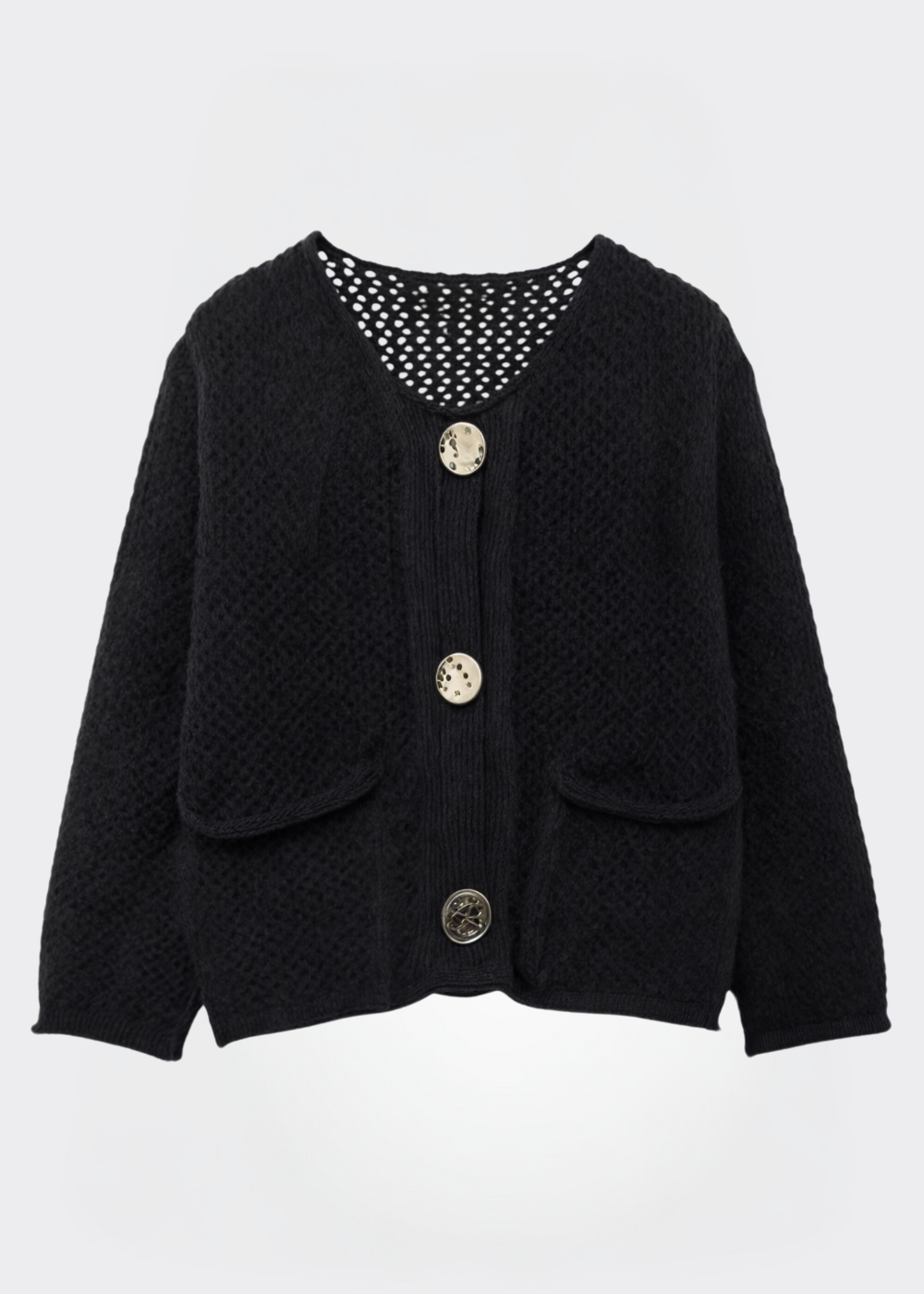 Drune | Damen Strickjacke mit Knöpfen und weicher Textur