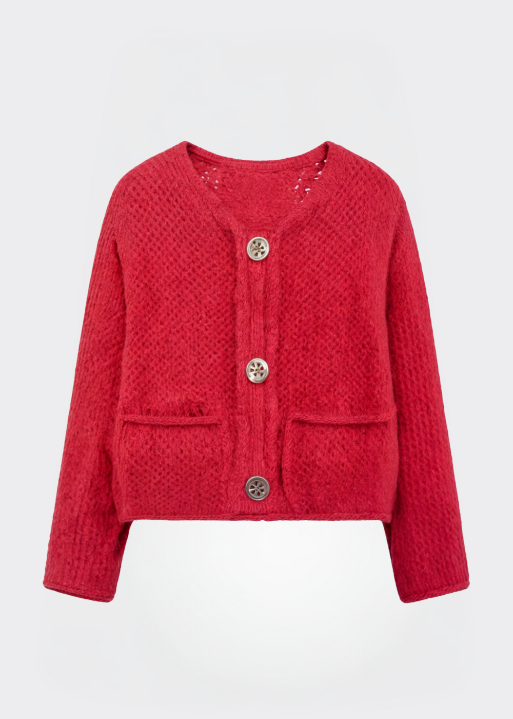 Drune | Damen Strickjacke mit Knöpfen und weicher Textur