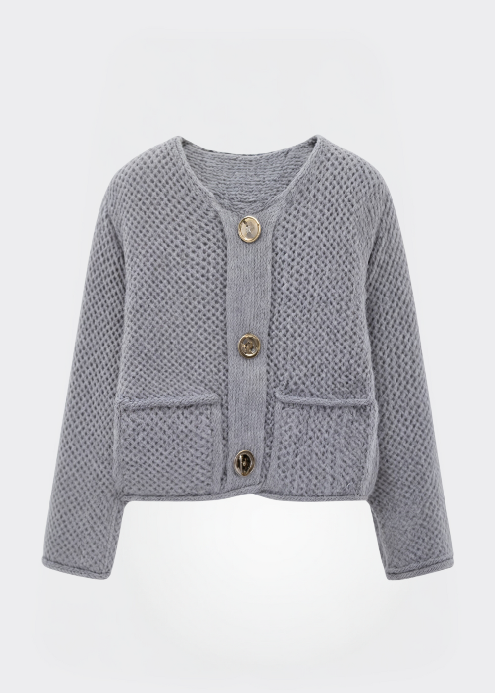 Drune | Damen Strickjacke mit Knöpfen und weicher Textur
