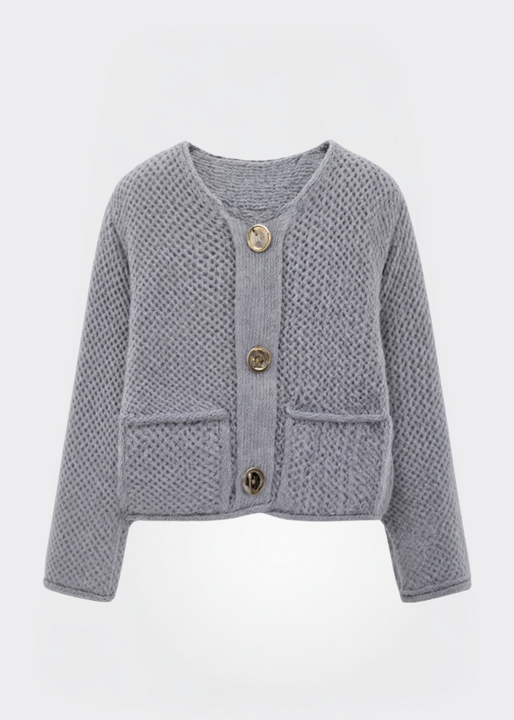 Drune | Damen Strickjacke mit Knöpfen und weicher Textur