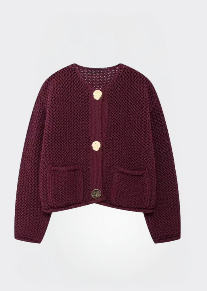 Drune | Damen Strickjacke mit Knöpfen und weicher Textur