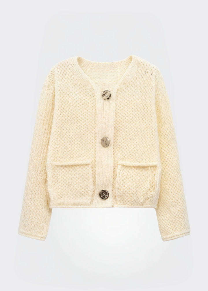 Drune | Damen Strickjacke mit Knöpfen und weicher Textur