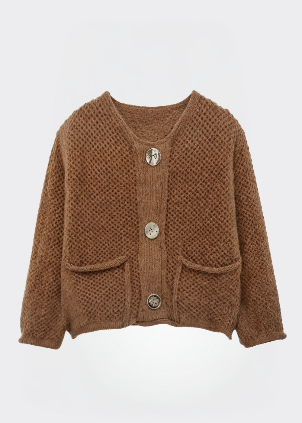Drune | Damen Strickjacke mit Knöpfen und weicher Textur