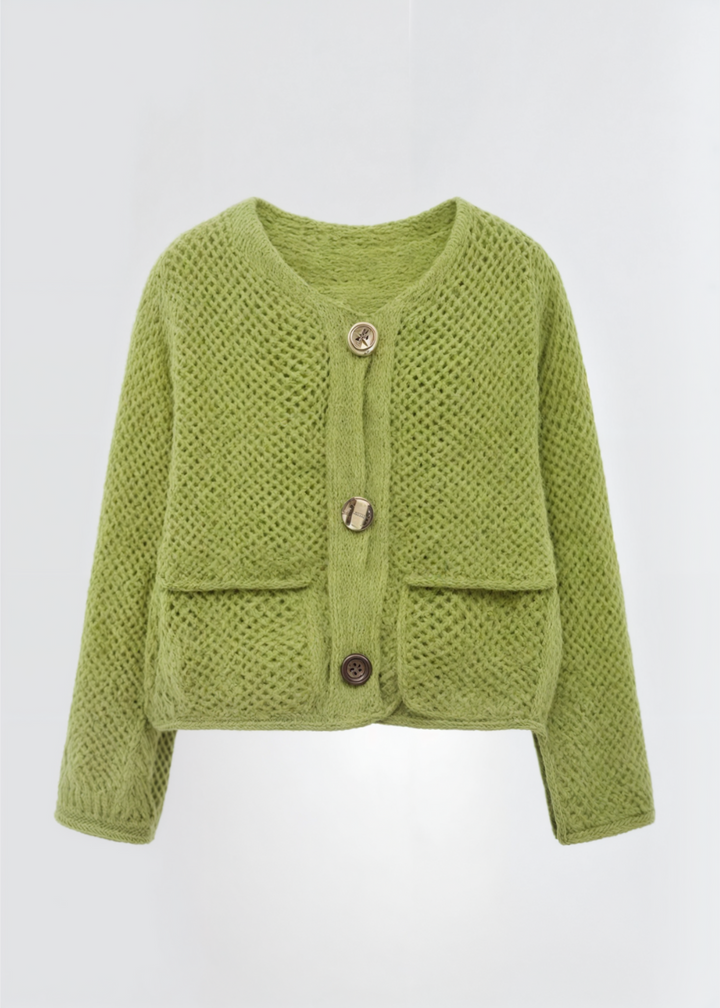 Drune | Damen Strickjacke mit Knöpfen und weicher Textur