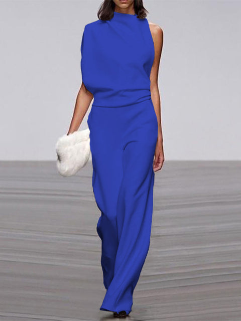 Eleganter Jumpsuit mit Rundhalsausschnitt für Alltag & Besondere Anlässe | Drune