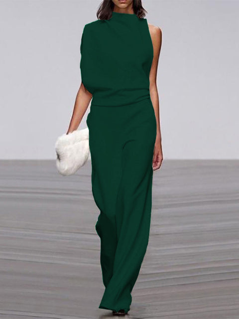 Eleganter Jumpsuit mit Rundhalsausschnitt für Alltag & Besondere Anlässe | Drune