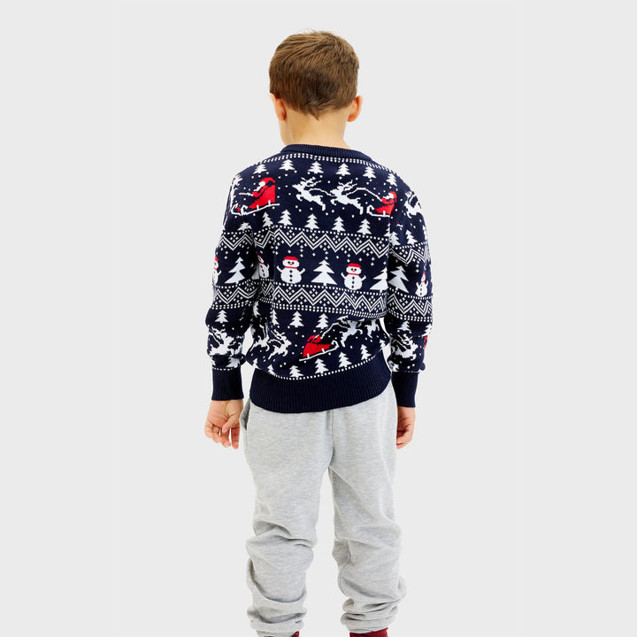 Drune | Der stilvolle Weihnachtspullover Navy - Kinder