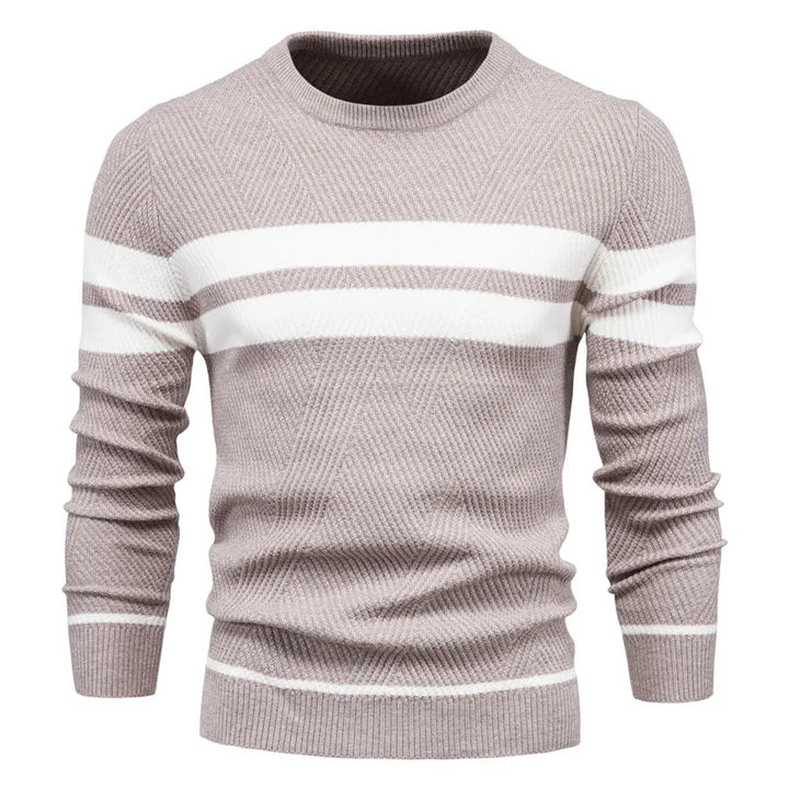 Drune | Strickpullover mit Weißen Streifen Baumwolle Modern, Bequem