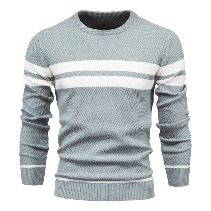 Drune | Strickpullover mit Weißen Streifen Baumwolle Modern, Bequem