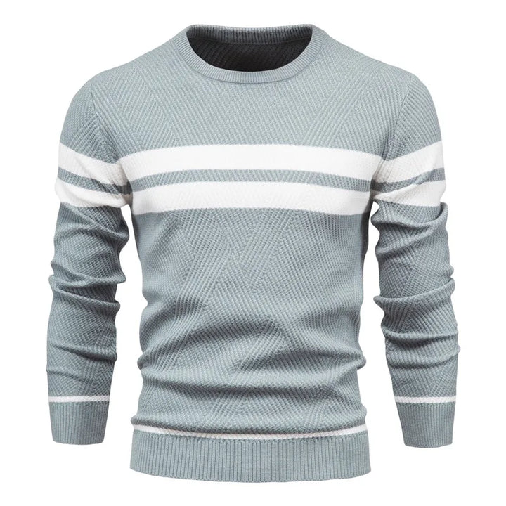 Drune | Strickpullover mit Weißen Streifen Baumwolle Modern, Bequem